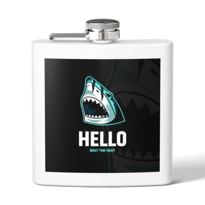 Shark-Themed Stainless Steel Flask | Funny Gift for Groomsmen, Tailgating, Camping, Adventure, Personal Use